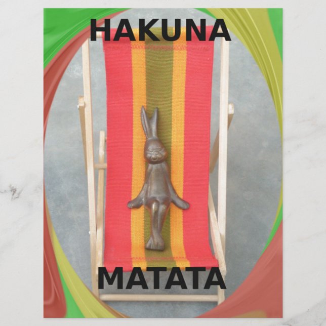 Relaxing Rabbit Hakuna Matata Vector Artwork (Front)