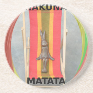 Relaxing Rabbit Vector Artwork Print Design Coaster