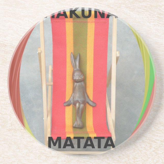 Relaxing Rabbit Vector Artwork Print Design Coaster (Front)