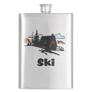 Relaxing Ski Lodge Hip Flask