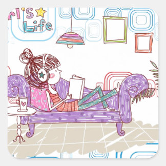 Relaxing Square Sticker