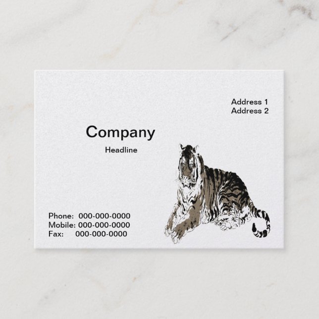 Relaxing Tiger Business Card (Front)
