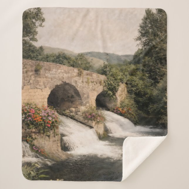 relaxing touch to your home sherpa blanket (Front)