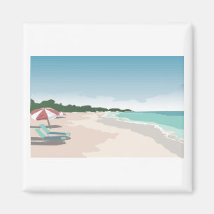 Relaxing Tropical Beach Scene Magnet