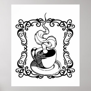 Relaxing With a Hot Cup of Coffee Poster