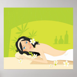 Relaxing Zen Spa Woman Tropical Wellness Poster