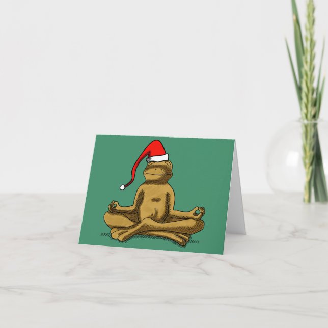 Relaxter Frosch zu Weihnachten Card (Front)