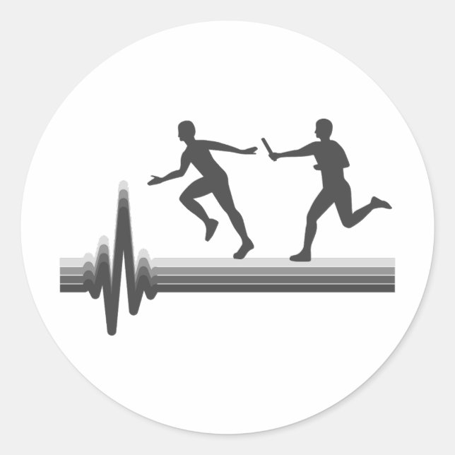 Relay Race Run Athlete Runner Running Evolution Classic Round Sticker (Front)