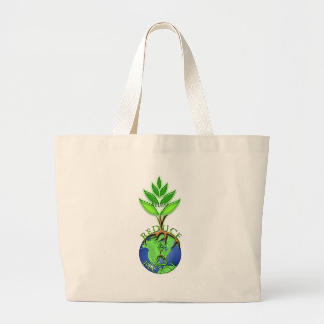 Releaf Reduce Recycle Large Tote Bag (Front)