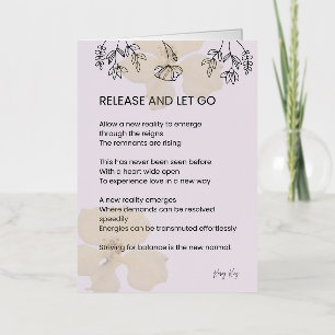 Release and let go - self love poem poetry  foil greeting card
