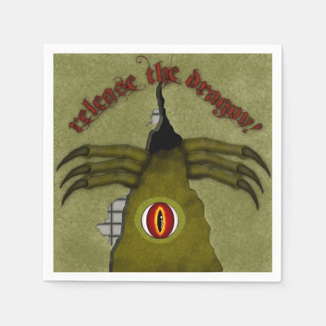 Release The Dragon! Digital Art Napkin (Front)