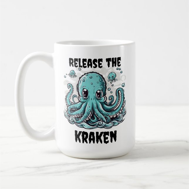 Release the KRAKEN! Cute Octopus Coffee Mug (Left)