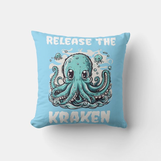 Release the KRAKEN! Cute Octopus Cushion (Front)