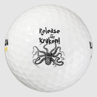 Release The Kraken Pirate Golfer Golf Balls