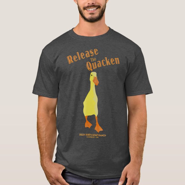 Release the Quacken Duck  Runner Duck T-Shirt (Front)