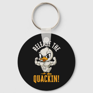 Release The Quackin Funny Duck Gym Weightlifting B Key Ring