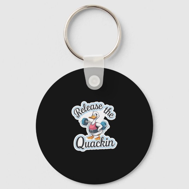 Release The Quackin Gym Bodybuilding - 1  Key Ring (Front)