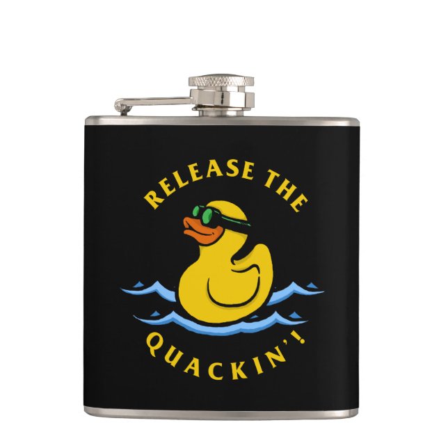 Release The Quackin' Hip Flask (Front)
