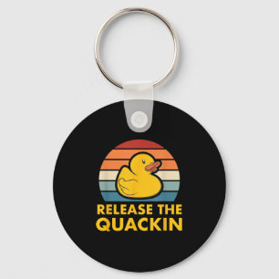 Release The Quackin Quote Rubber Duck Duckling Acc Key Ring