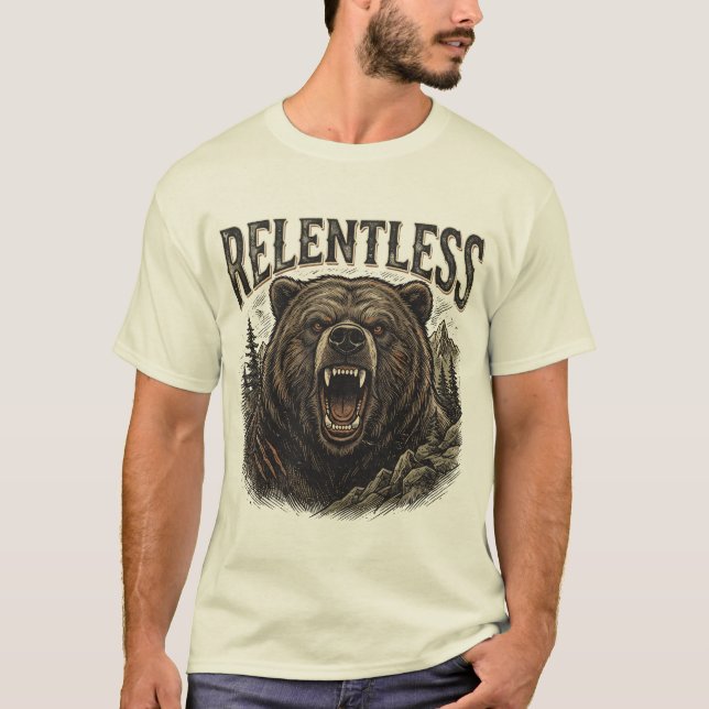 Relentless Bear Vintage Graphic T-Shirt (Front)