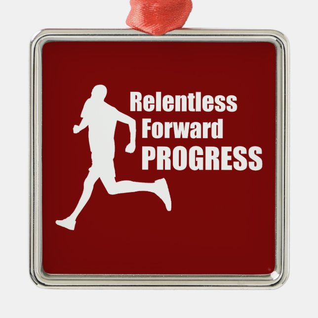 Relentless Forward Progress Running Metal Tree Decoration (Front)