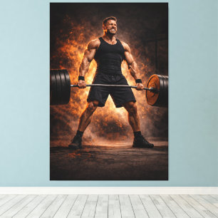 Relentless Strength – Heavy Deadlift Power Canvas Print
