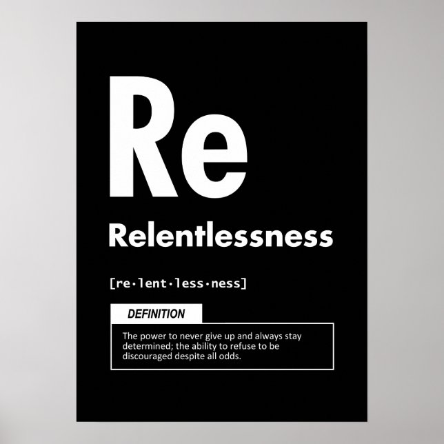 Relentlessness - Element Of Success - Motivational Poster (Front)