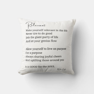 Relevant Encouragement Inspirational poem  Cushion