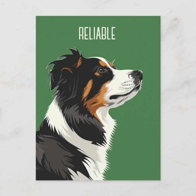 Reliable Australian Shepherd Postcard (Front)