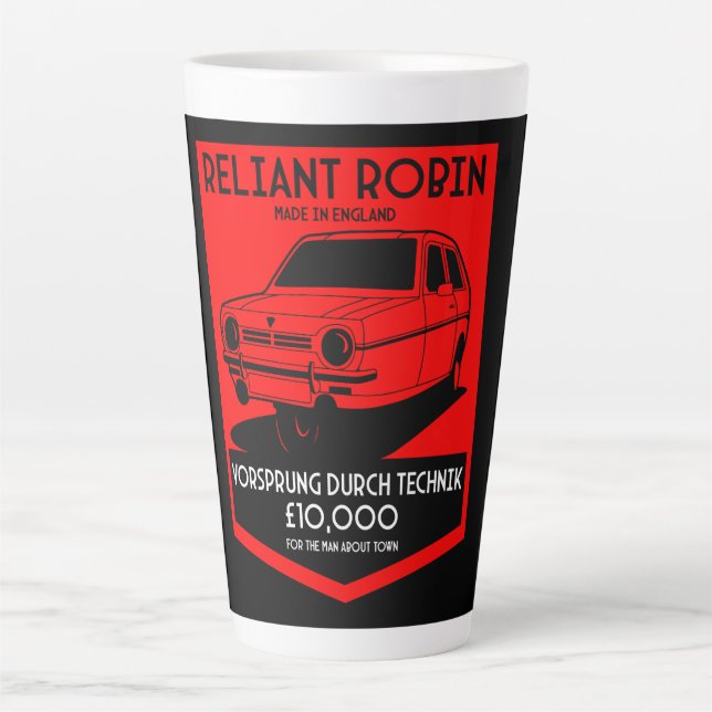 Reliant Robin Three Wheeled Car Latte Mug (Front)