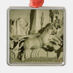 Relief depicting a chariot race metal tree decoration