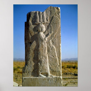Relief depicting a four-winged spirit poster