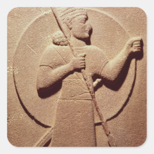 Relief depicting a Hittite warrior Square Sticker