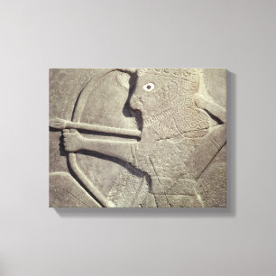 Relief depicting a hunter, from Tell-Halaf, Canvas Print