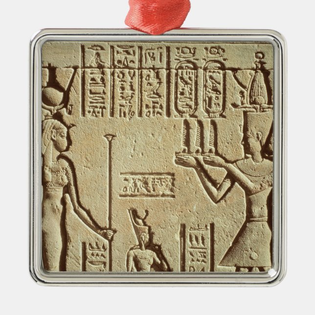 Relief depicting a pharaoh metal tree decoration (Front)
