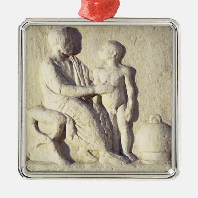 Relief depicting a visit to the doctor metal tree decoration (Front)