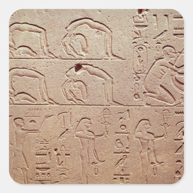 Relief depicting acrobats and a harpist square sticker (Front)