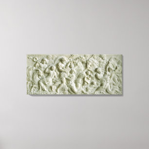 Relief depicting nereids carried away by tritons canvas print