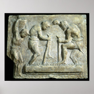 Relief depicting pavers poster