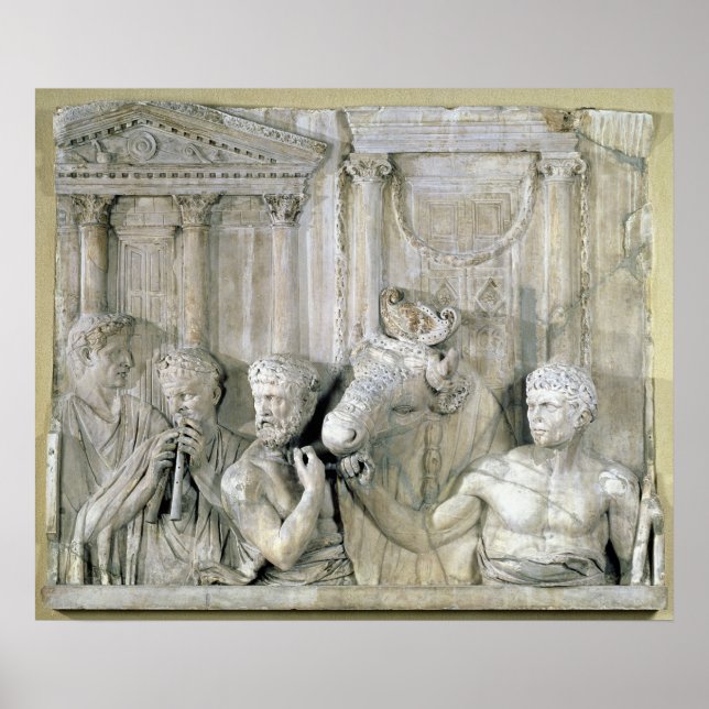 Relief depicting preparations for a sacrifice poster (Front)