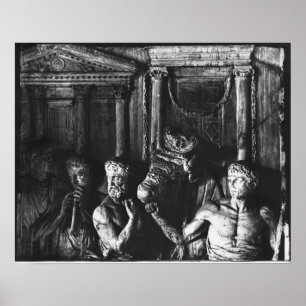 Relief depicting preparations for a sacrifice poster