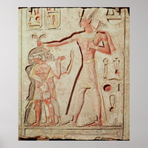 Relief depicting Ramesses II  smiting enemies Poster