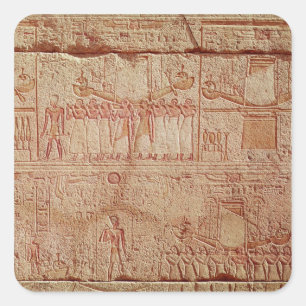 Relief depicting sacred boats carried by square sticker