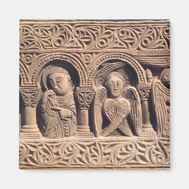 Relief depicting saints with a seraph magnet (Front)