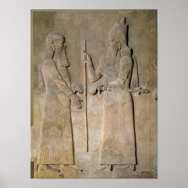 Relief depicting Sargon II  and a vizier Poster (Front)