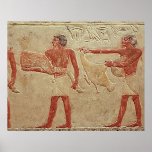 Relief depicting servants poster