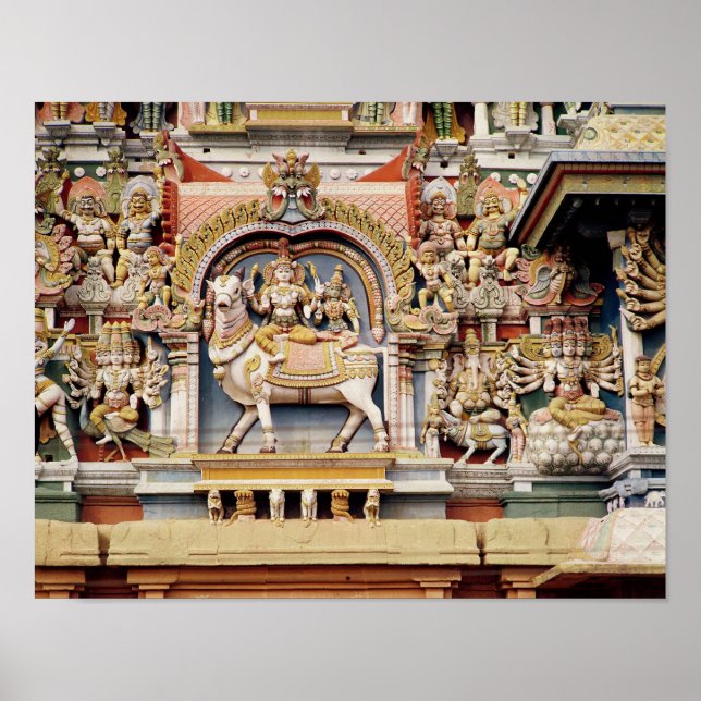 Relief depicting Shiva and Parvati riding Poster (Front)