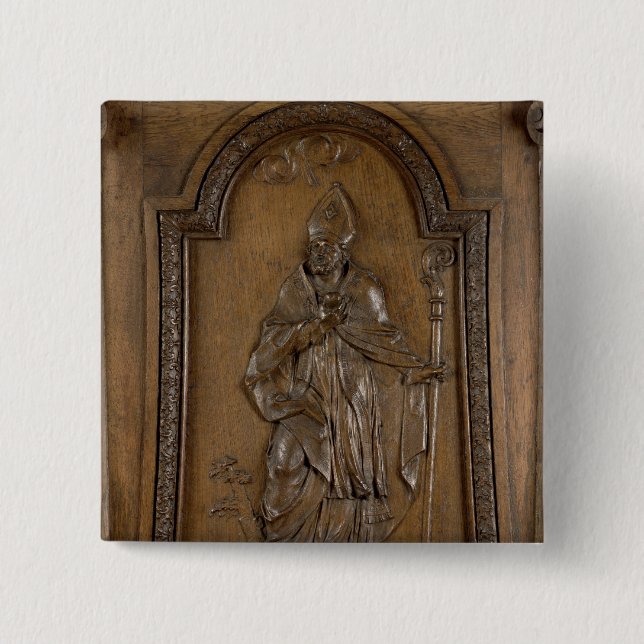 Relief depicting St. Medard  Bishop 15 Cm Square Badge (Front)