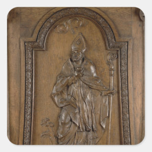 Relief depicting St. Medard  Bishop Square Sticker