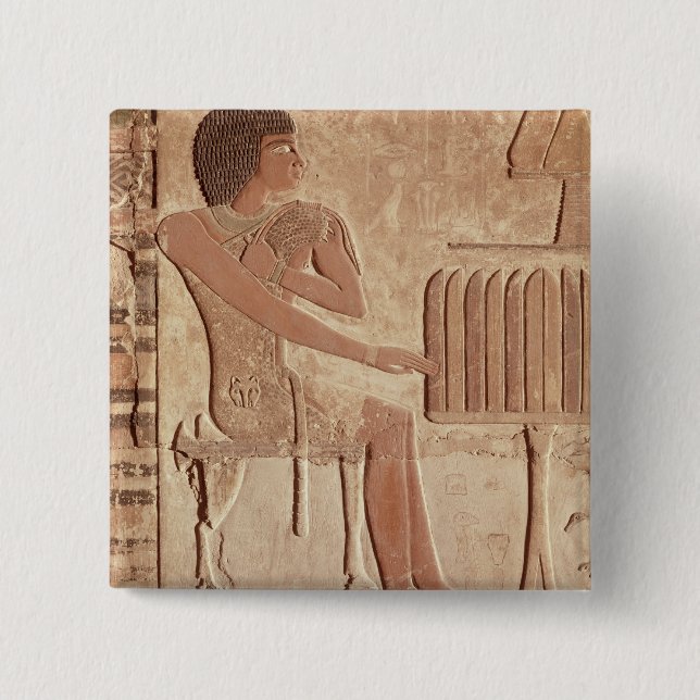 Relief depicting the deceased seated 15 cm square badge (Front)